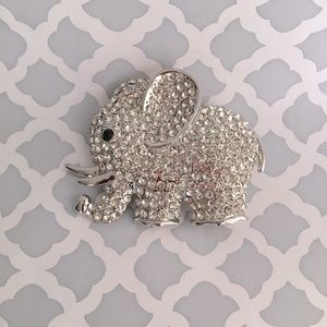Rhinestones elephant brooch